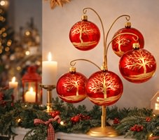 gennemsigtige julekugler på juletræ